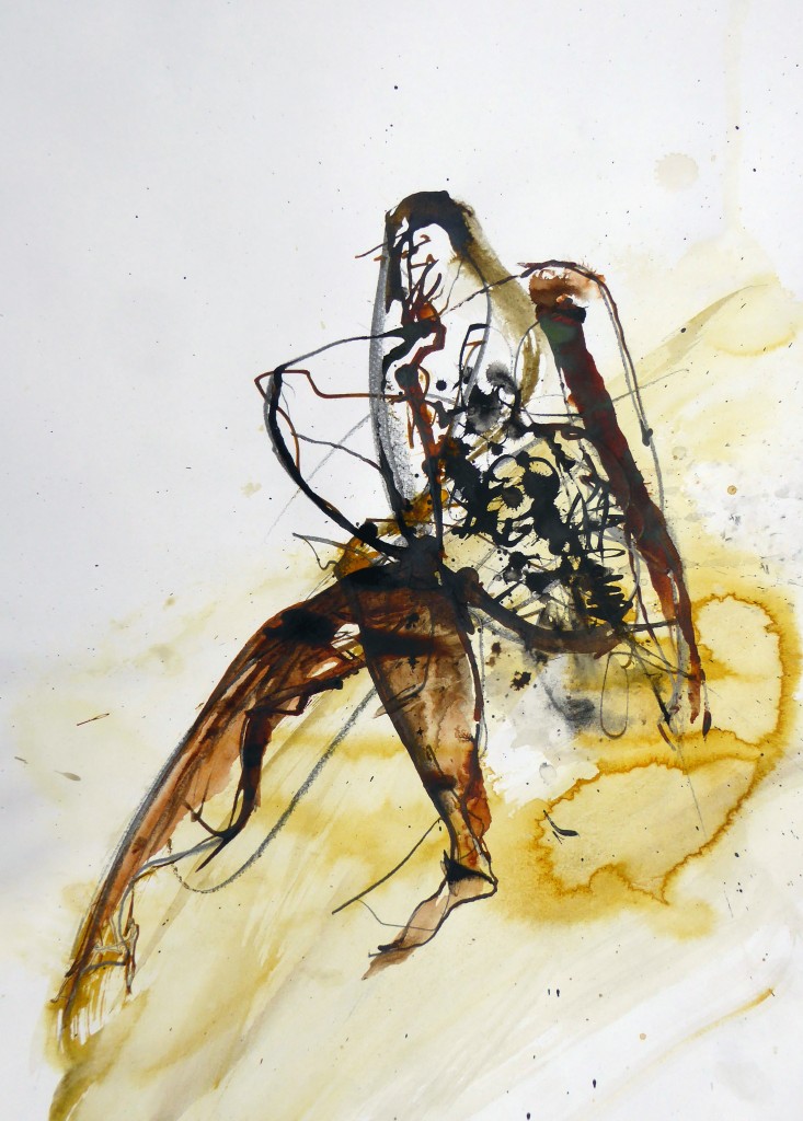 2015, Farbstift und Tusche auf Papier, 42x30 cm