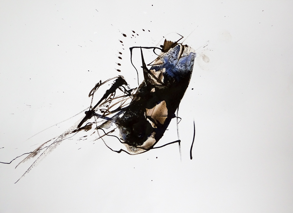 Farbstift und Tusche auf Papier, 30 x 42 cm, 2019