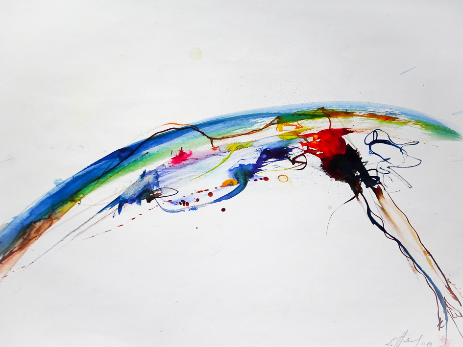 Farbstift und Tusche auf Papier, 44 x 63 cm, 2017