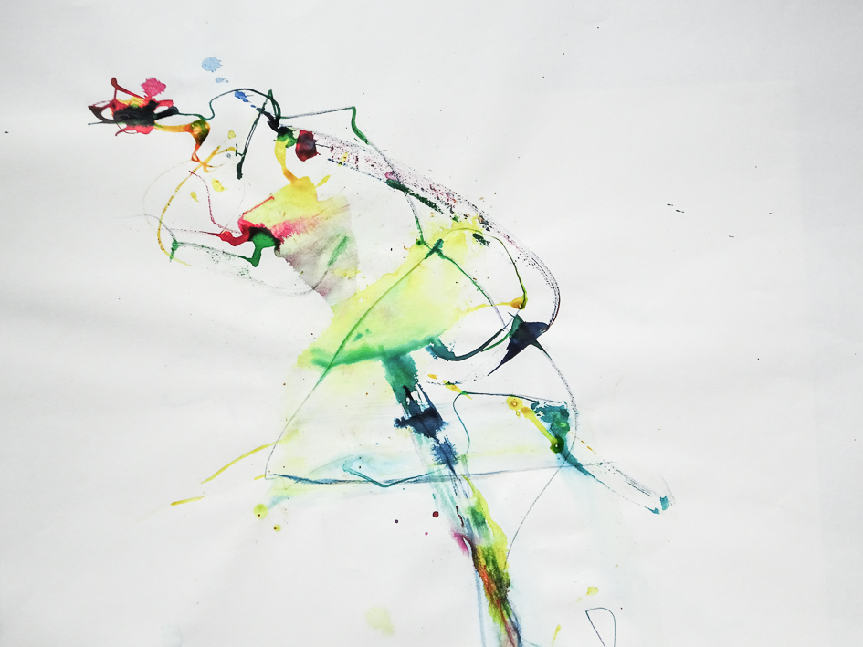 Farbstift und Tusche auf Papier, 37 x 46 cm, 2016