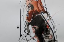 2026, Farbstift und Tusche auf Papier, 42 x 29 cm