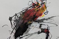 2024, Farbstift und Tusche auf Papier, 42 x 29 cm