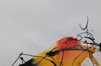 2026, Farbstift und Tusche auf Papier, 42 x 29 cm