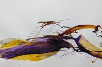 2025, Farbstift und Tusche auf Papier, 29 x 42 cm