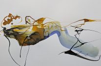 2023, Farbstift und Tusche auf Papier, 29 x 42 cm